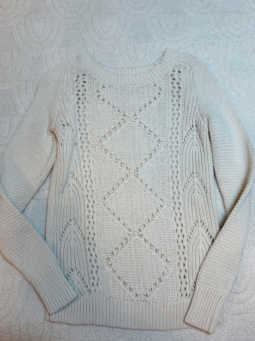 Women's Cream Cable Knit Sweater